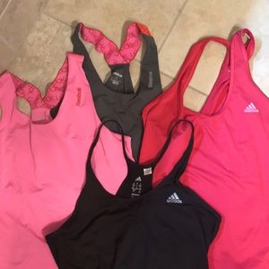 2Adidas and 2Reebok -Work out tanks